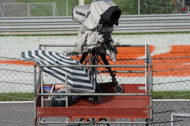 broadcast camera in television studio